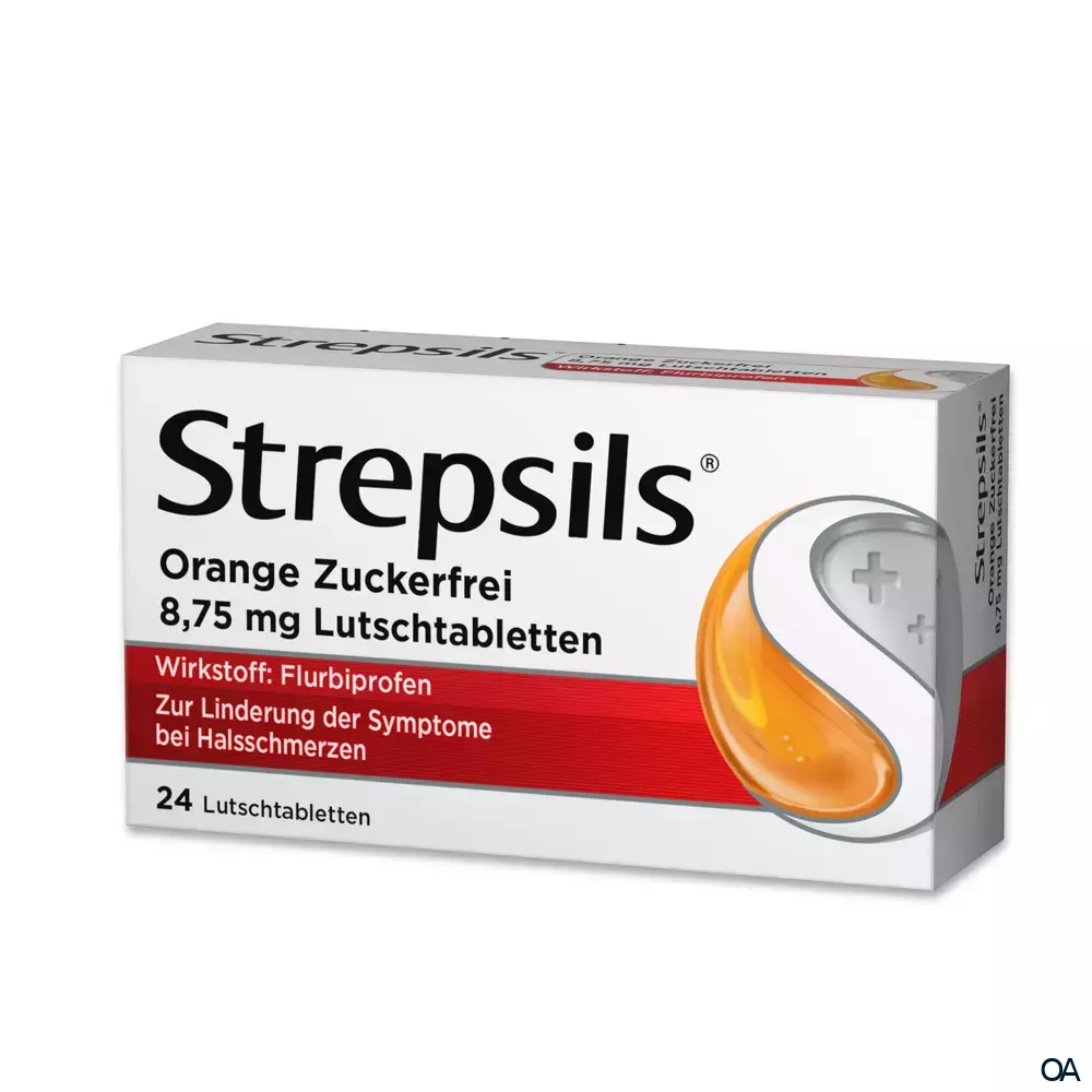 Strepsils® Orange Zuckerfrei 8,75 mg Lutschtabletten Strepsils® Orange Zuckerfrei 8,75 mg Lutschtabletten