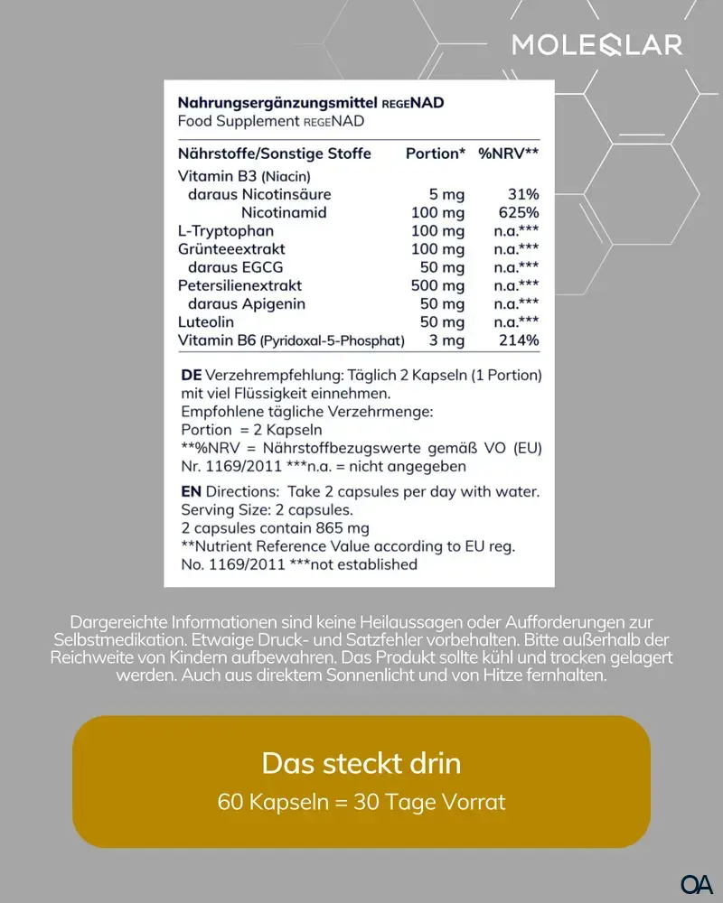 MoleQlar Longevity regeNAD (NAD Booster) Kapseln