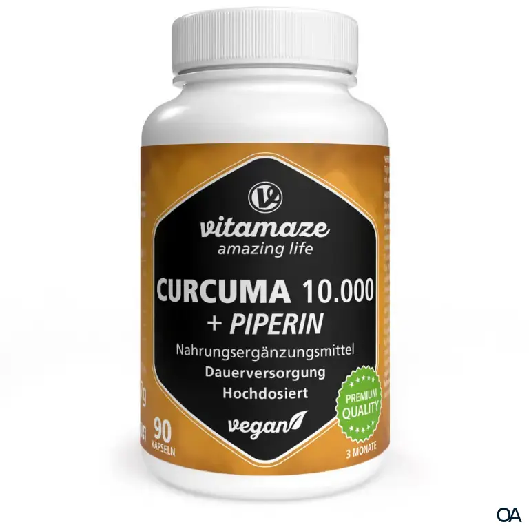 Vitamaze Kurkuma 10.000 hochdosiert + Piperin Kapseln
