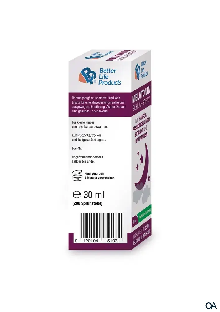 Better Life Products® Melatonin Schlaf-Spray