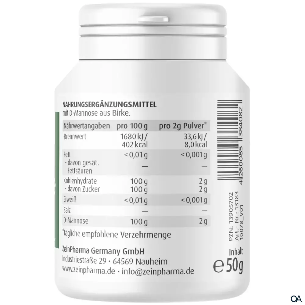 ZeinPharma Natural D-Mannose Pulver ZeinPharma Natural D-Mannose Pulver