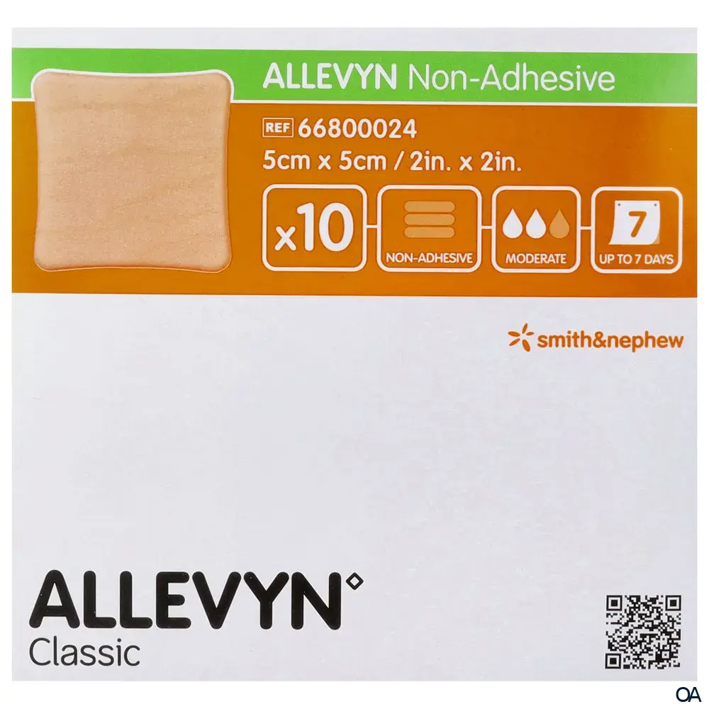 ALLEVYN Non-Adhesive nicht haftender Schaumverband steril, 5 x 5 cm