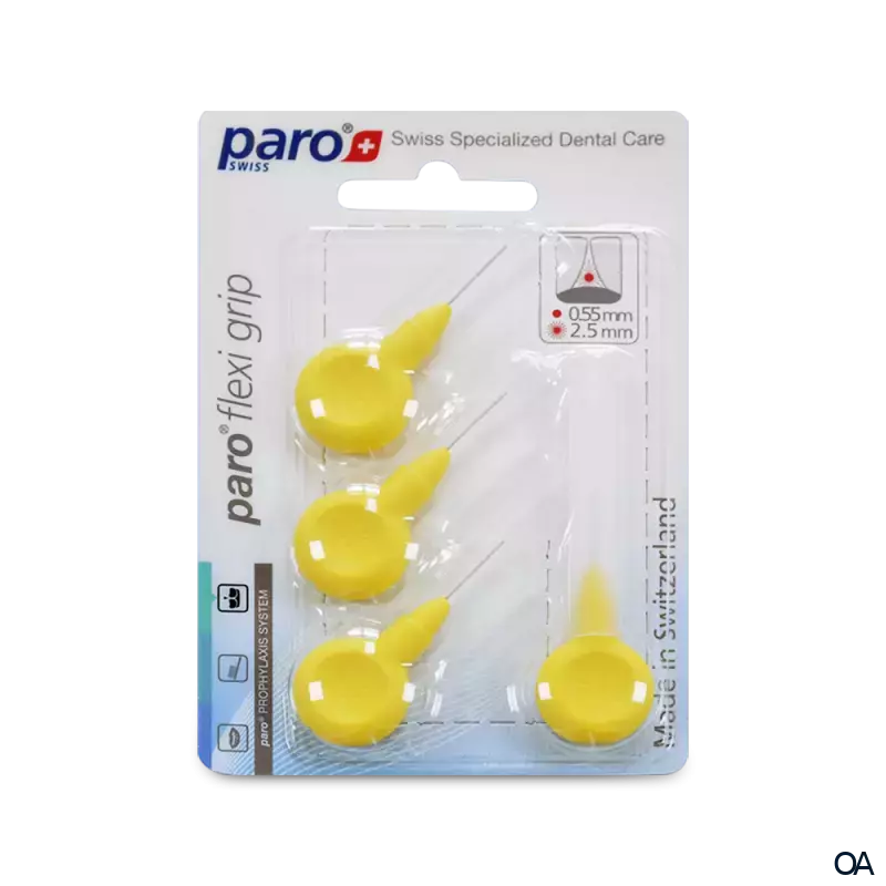 paro® flexi grip, xx-fein, gelb, zylindrisch, ø 2.5 mm Interdentalbürsten paro® flexi grip, xx-fein, gelb, zylindrisch, ø 2.5 mm Interdentalbürsten