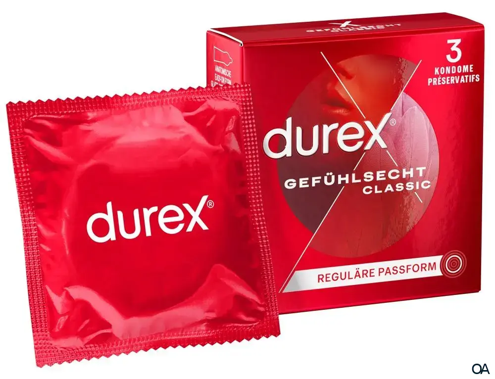 Durex Gefühlsecht Classic Kondome, Ø 56mm, 195mm