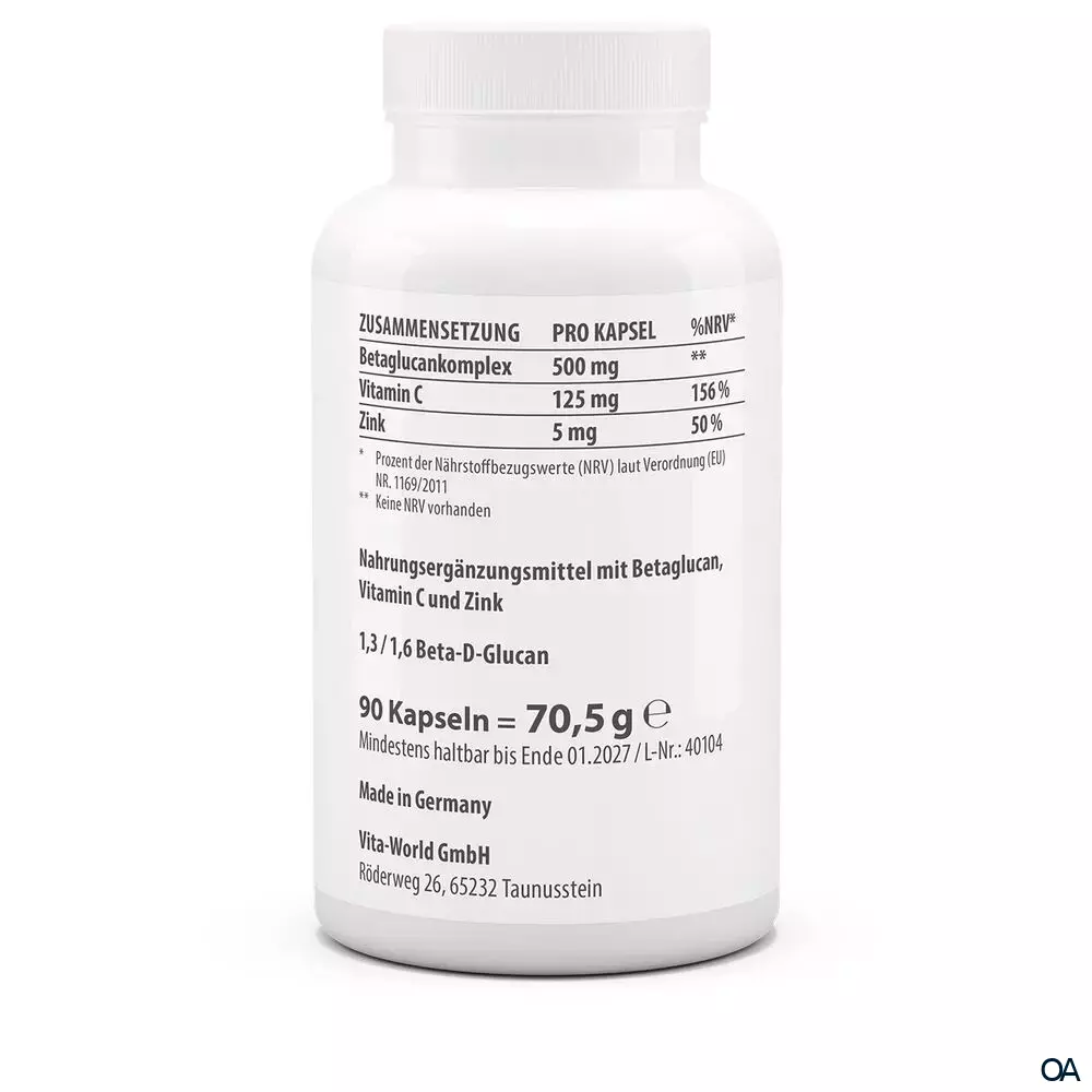 Vitaworld Betaglucan 500 mg Kapseln Vitaworld Betaglucan 500 mg Kapseln