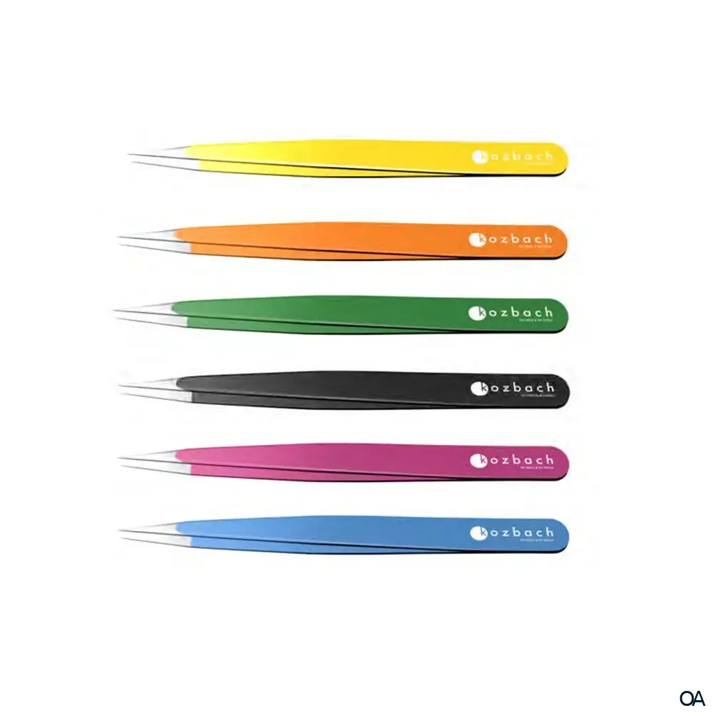 Kozbach Pharma 122CR Pinzette, spitz, 9 cm, color, rostfrei Kozbach Pharma 122CR Pinzette, spitz, 9 cm, color, rostfrei