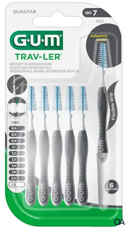 GUM® TRAV-LER® Interdentalbürsten Tanne ISO 7 - Ø 2,6 mm - Dunkelgrau GUM® TRAV-LER® Interdentalbürsten Tanne ISO 7 - Ø 2,6 mm - Dunkelgrau