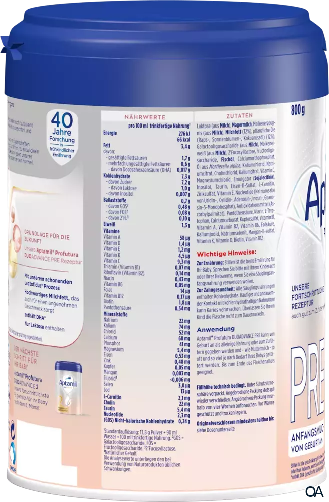 Aptamil Profutura Duoadvance Pre Anfangsmilch Pulver Aptamil Profutura Duoadvance Pre Anfangsmilch Pulver