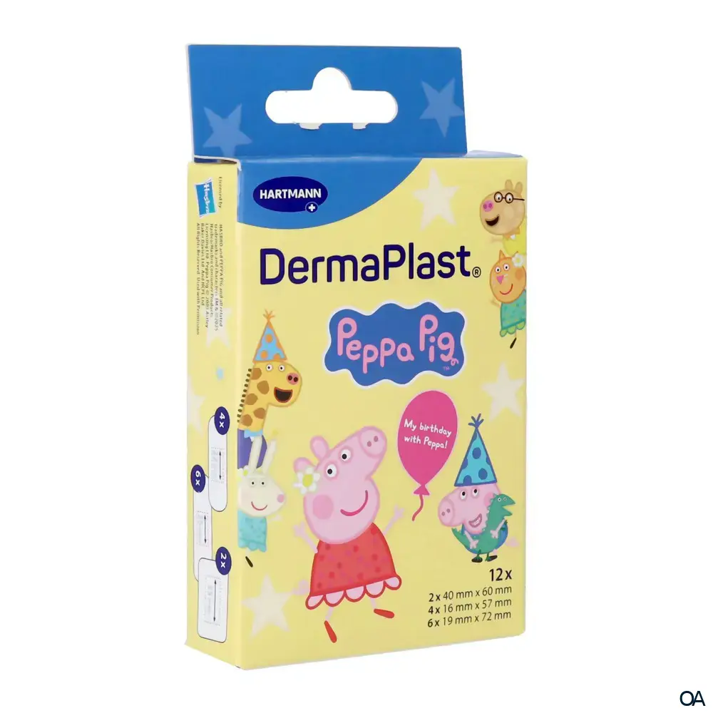 DermaPlast® KIDS Peppa Pig Pflasterstreifen, assotiert, 3 Größen