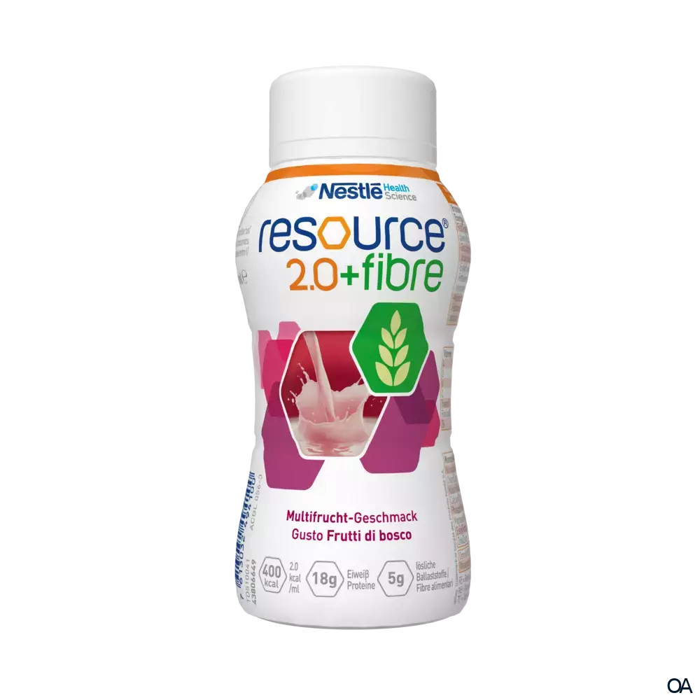 Resource® 2.0 + fibre Multifrucht Hochkalorische Trinknahrung 200 ml