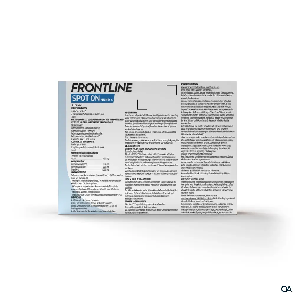 Frontline Spot on Kleine Hunde 67 mg Lösung zum Auftropfen auf die Haut