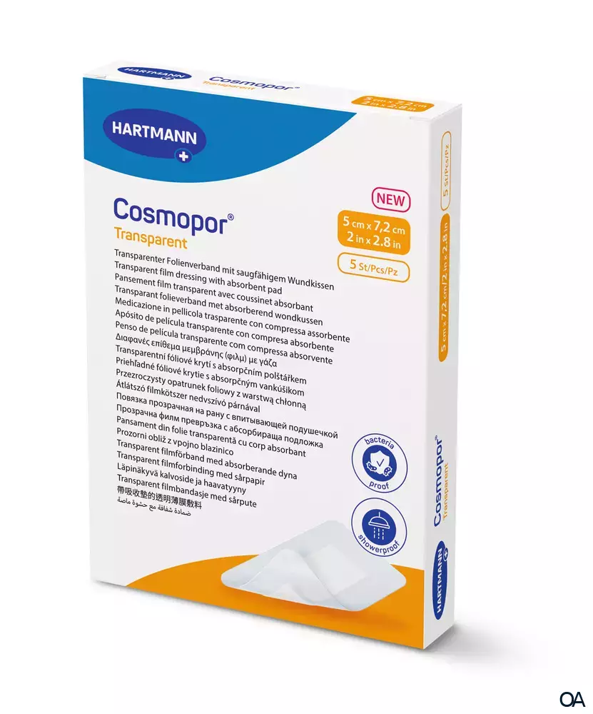 Cosmopor® transparent Folienverband 5 x 7,2 cm