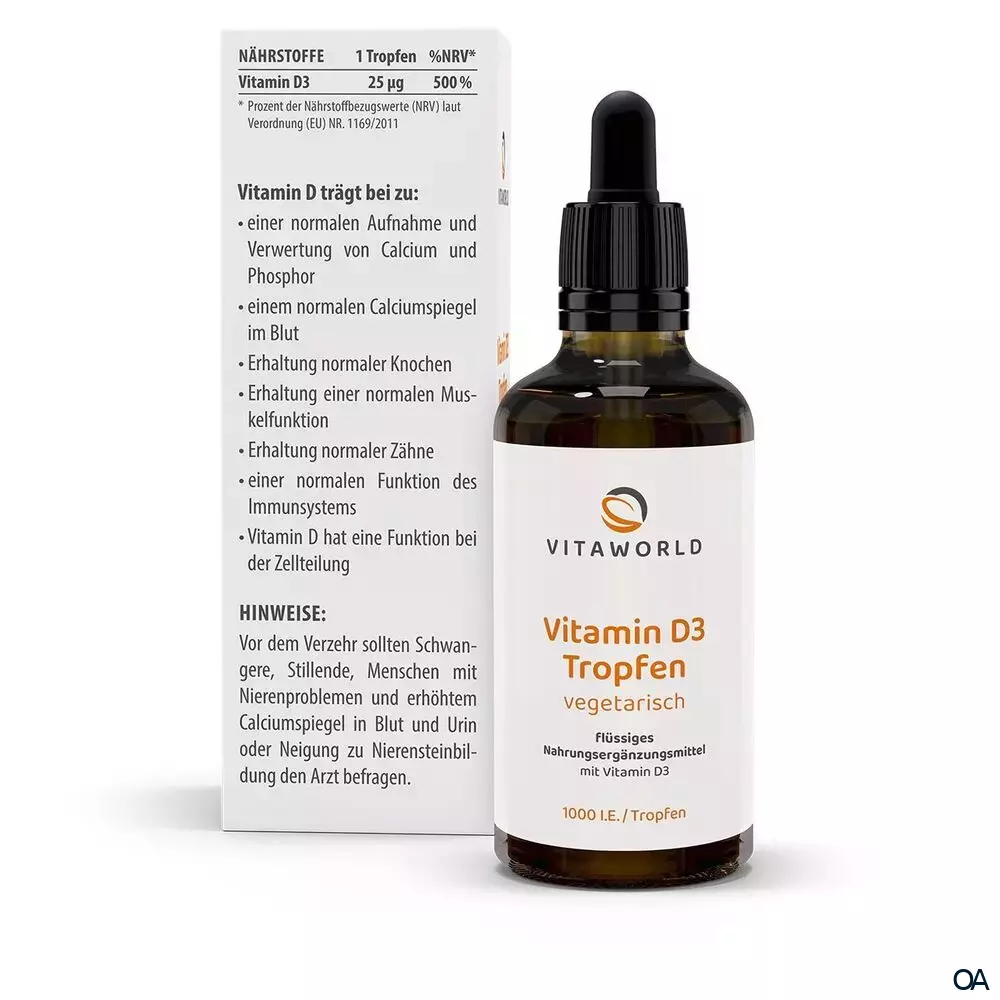 Vitaworld Vitamin D3 Tropfen 1.000 I.E. Vitaworld Vitamin D3 Tropfen 1.000 I.E.