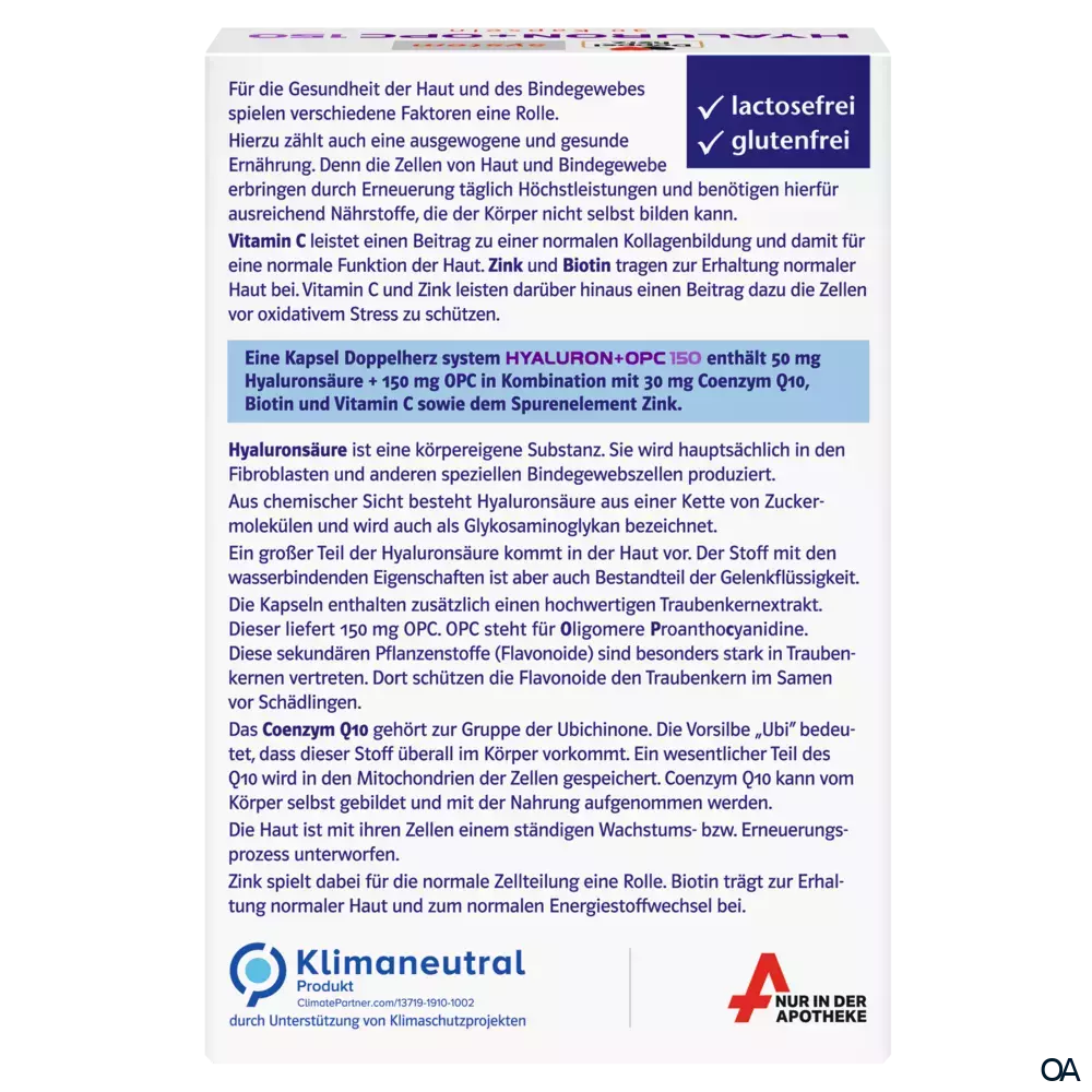 Doppelherz system Hyaluron + OPC 150 Kapseln