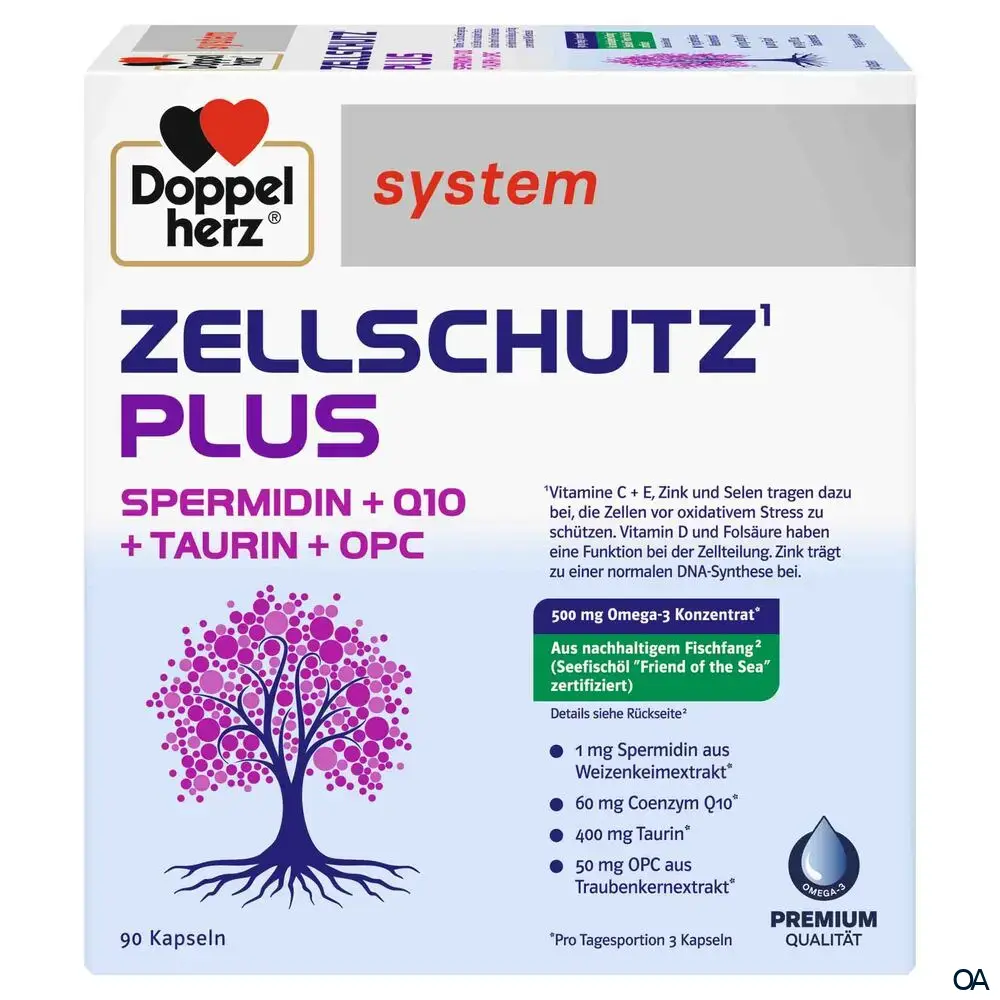 Doppelherz system ZELLSCHUTZ¹ PLUS SPERMIDIN + Q10 + TAURIN + OPC Kapseln