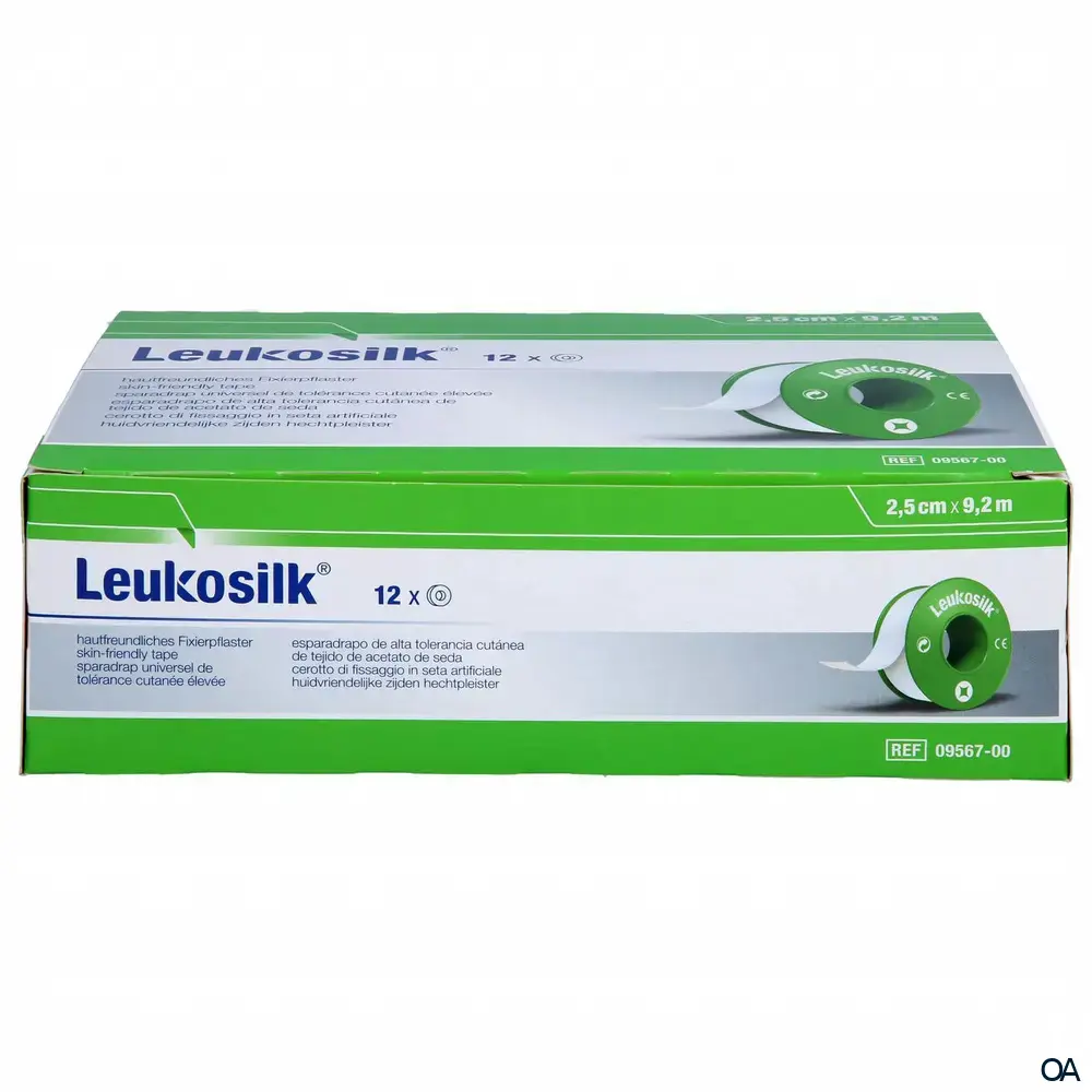 Leukosilk® Hautfreundliches Fixierpflaster, 2,5 cm x 9,2 m