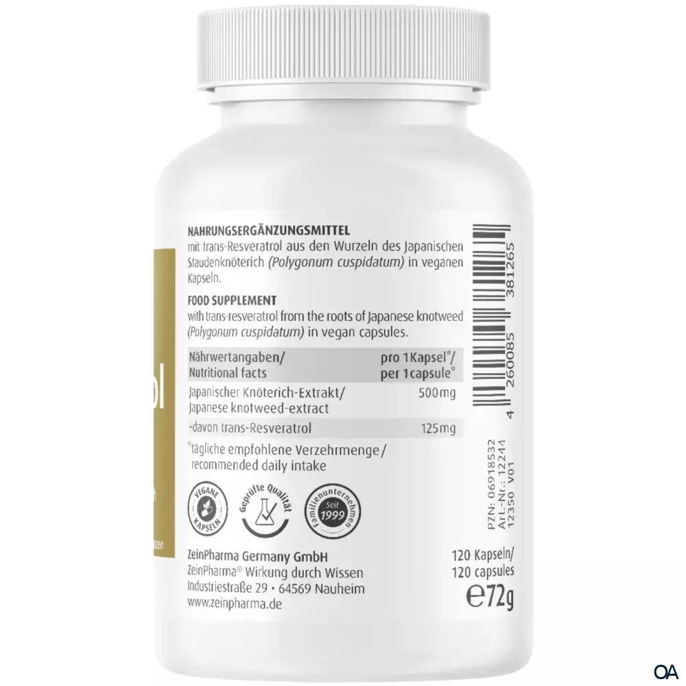 ZeinPharma Resveratrol 125 mg Kapseln ZeinPharma Resveratrol 125 mg Kapseln