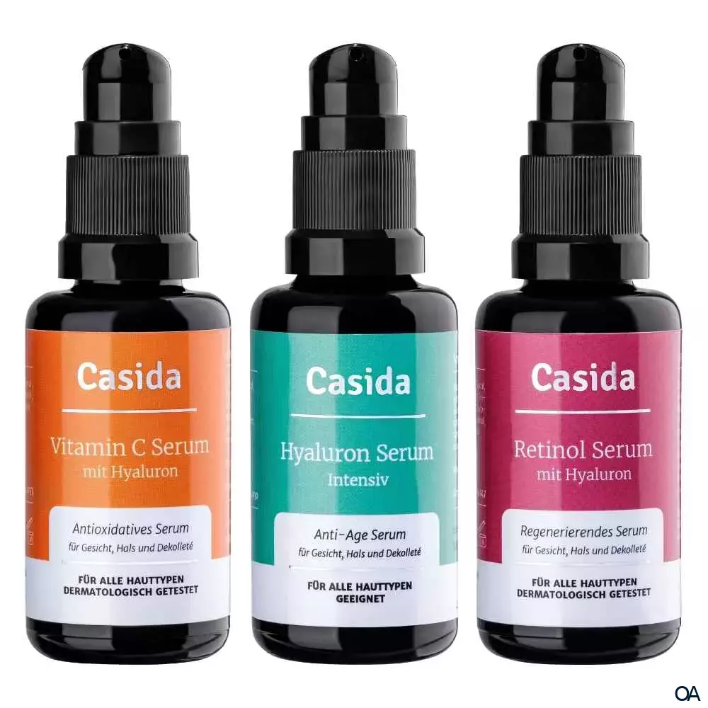 Casida Anti-Aging-Set: Retinol, Vitamin C & Hyaluron Serum