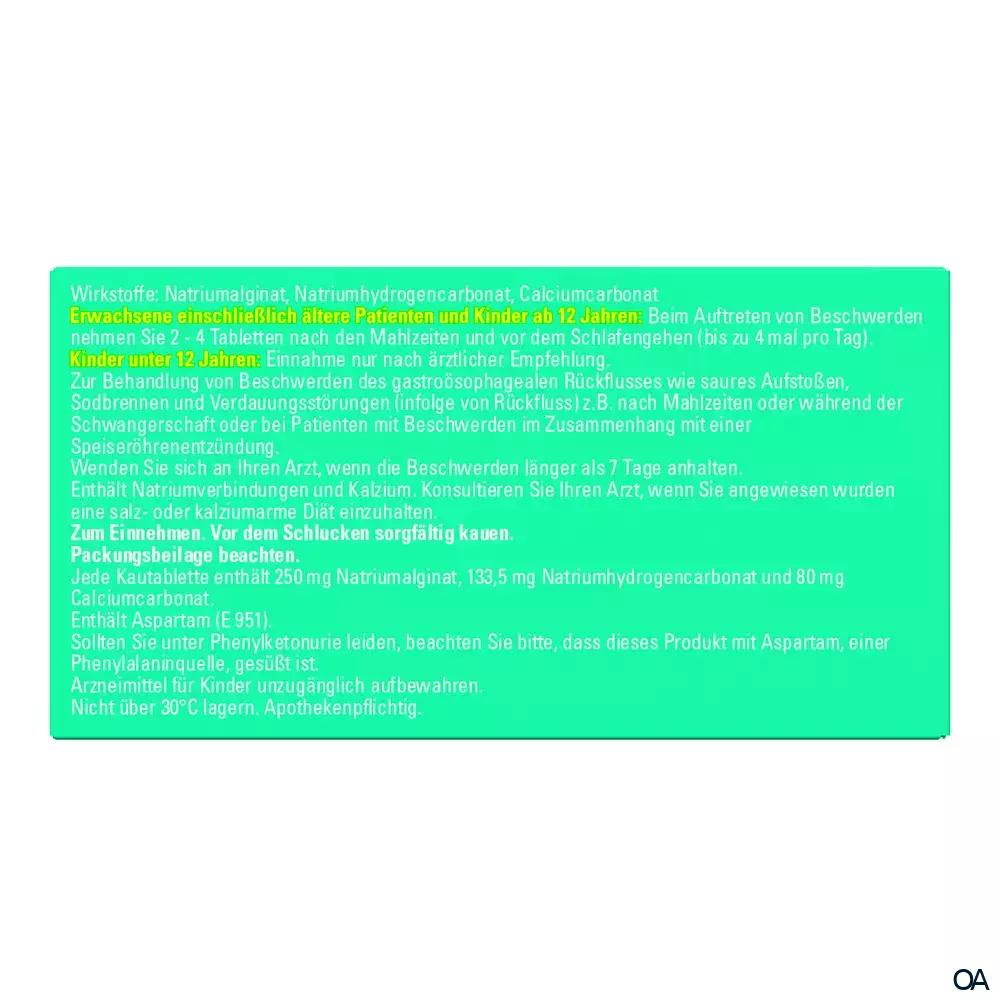 Gaviscon® Mint Kautabletten Gaviscon® Mint Kautabletten