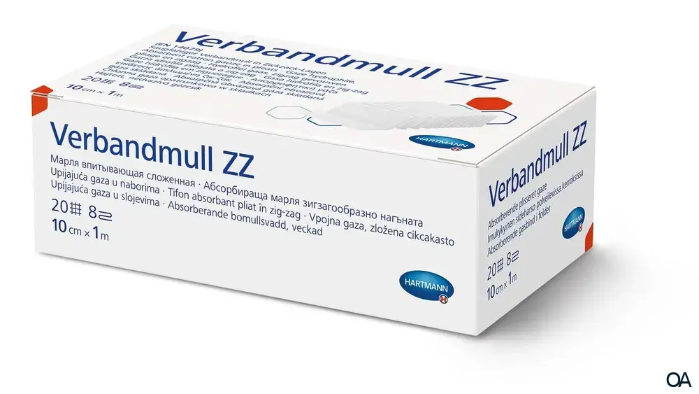 Hartmann saugfähiger Verbandmull ZZ in Zickzack-Lagen, 8-fach, 10 cm x 1 m Hartmann saugfähiger Verbandmull ZZ in Zickzack-Lagen, 8-fach, 10 cm x 1 m