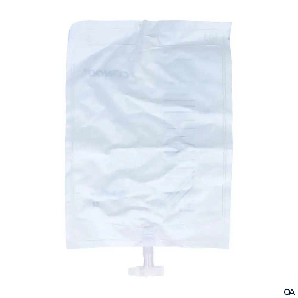 Rüsch Bett-Urinauffangbeutel unsteril mit T-Tap-Ablassventil, Schlauchlänge 130 cm