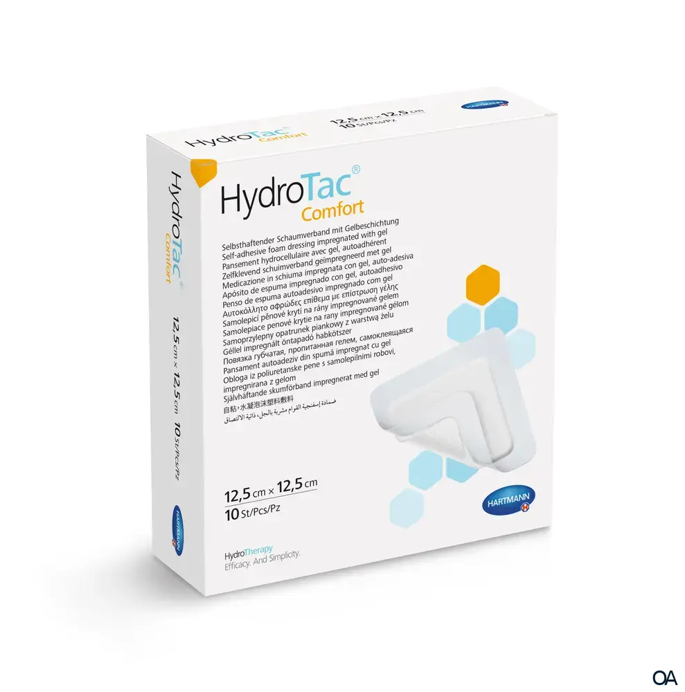 HydroTac® Comfort Selbsthaftender Schaumverband mit Gelbeschichtung steril, 8 x 15 cm