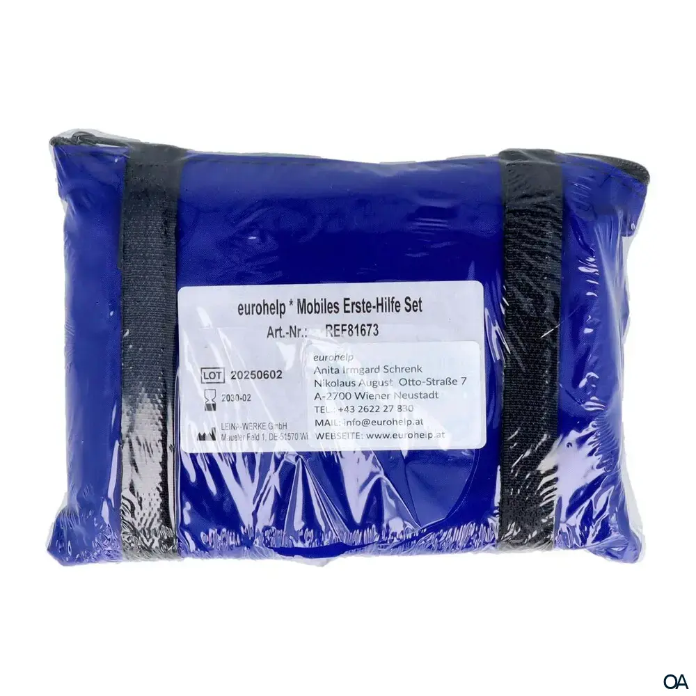 eurohelp – Erste Hilfe Set für Reise, Sport, Freizeit mit Spezialinhalt 185 x 130 mm, Blau