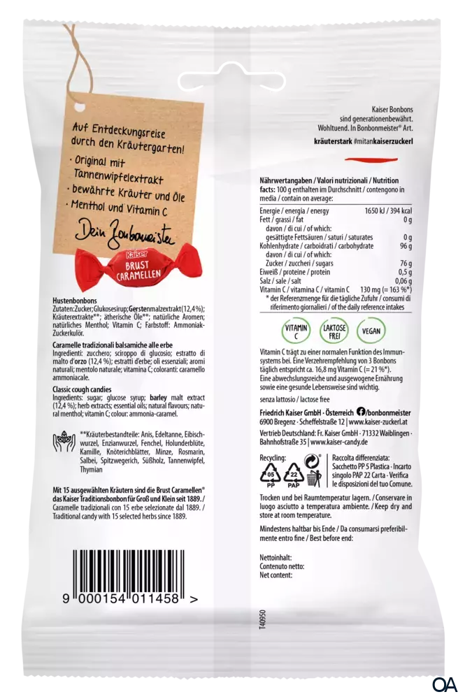 Kaiser Brust Caramellen® Hustenbonbons