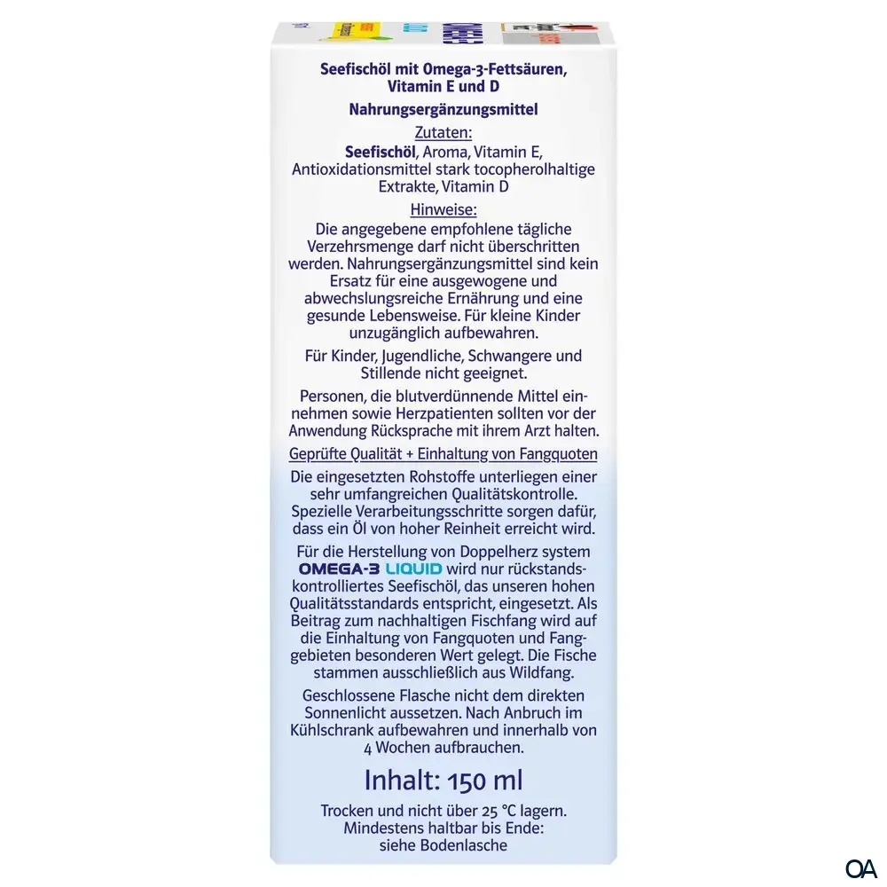 Doppelherz system Omega-3 Liquid Flüssigkeit - Zitrone Doppelherz system Omega-3 Liquid Flüssigkeit - Zitrone