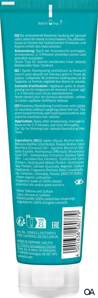 Weleda Rosmarin Revitalising Conditioner Weleda Rosmarin Revitalising Conditioner