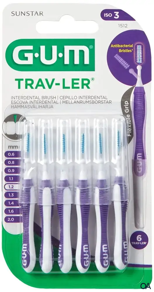 GUM® TRAV-LER® Interdentalbürsten Kerze ISO 3 - Ø 1,2 mm - Lila