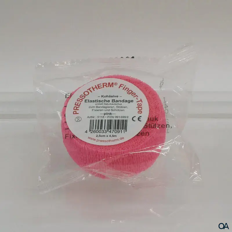 Pressotherm® Finger-Tape Kohäsive Elastische Bandage, 2,5 cm x 4,5 m - Pink