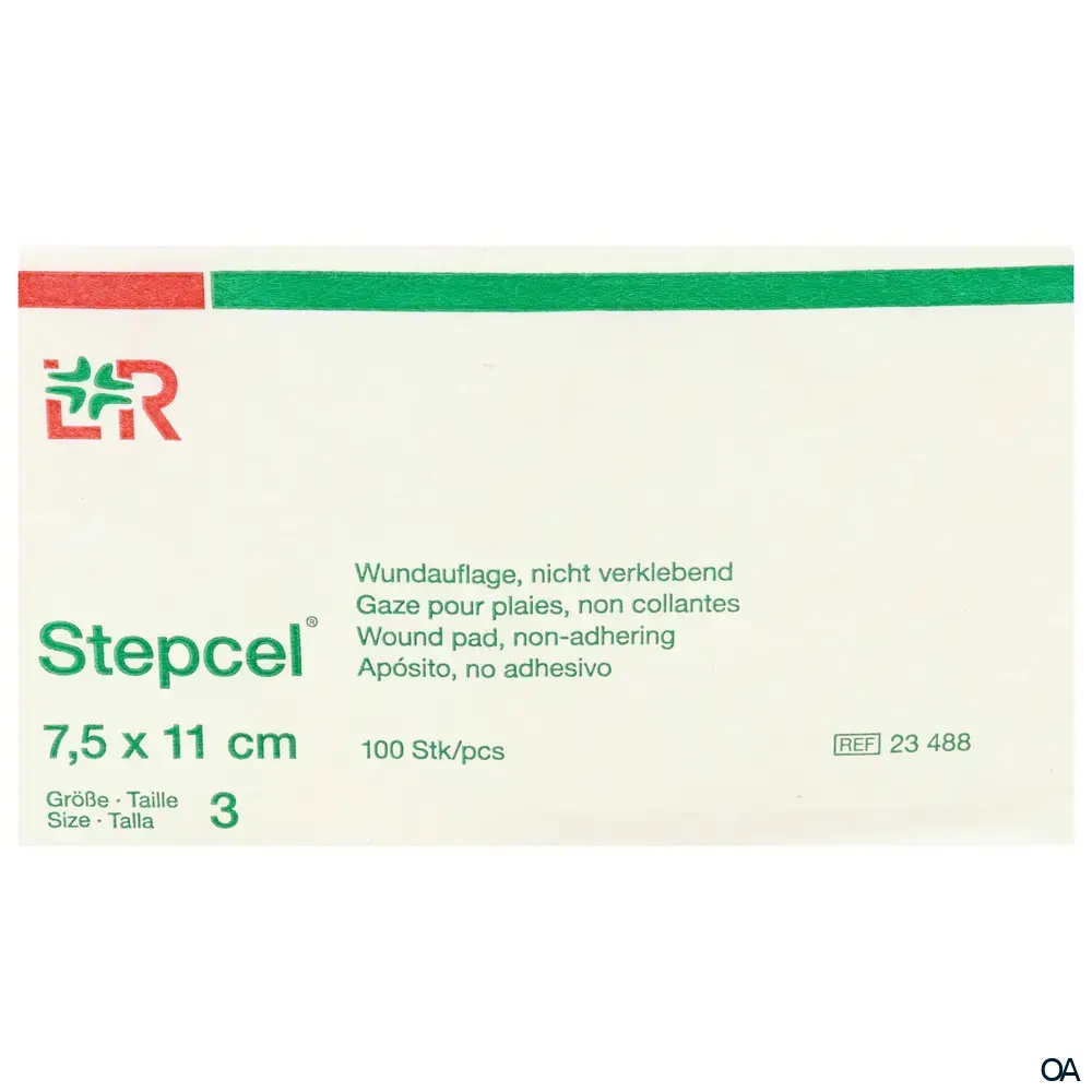 Stepcel® weiche, nicht verklebende Wundauflage unsteril, 7,5 x 11 cm