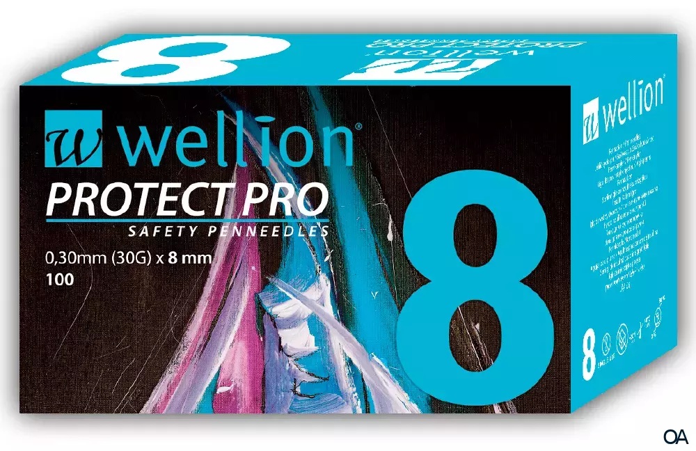 Wellion® PROTECT PRO Safety Pennadeln 8 mm Wellion® PROTECT PRO Safety Pennadeln 8 mm