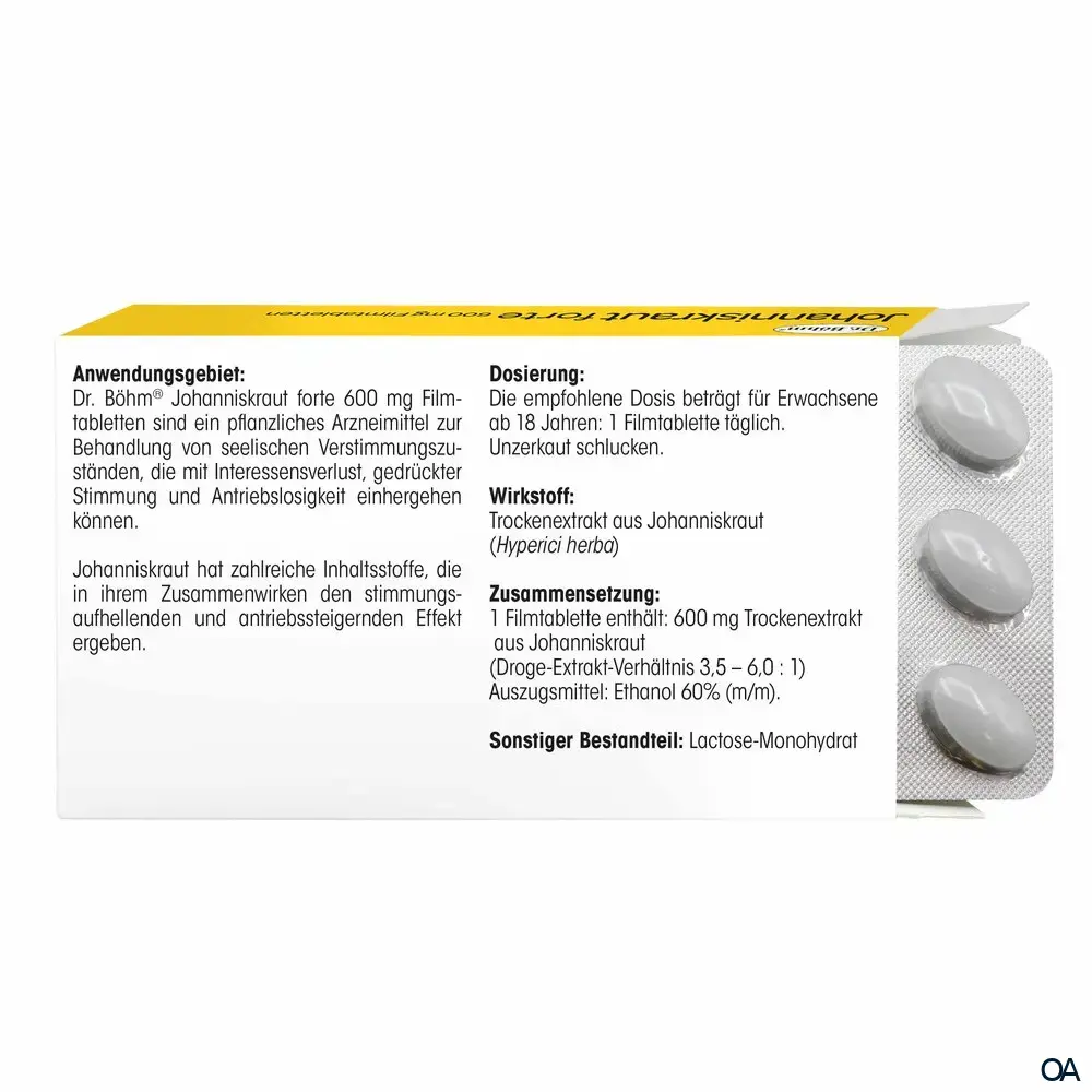 Dr. Böhm® Johanniskraut 600 mg forte Filmtabletten Dr. Böhm® Johanniskraut 600 mg forte Filmtabletten