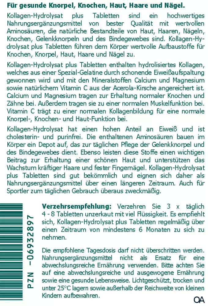 The Nutri Store Kollagen Hydrolysat plus Tabletten