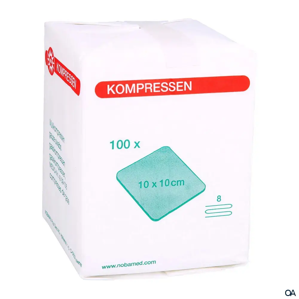 Noba Mullkompressen 8-fach, 17-fädig, unsteril, 10 x 10 cm Noba Mullkompressen 8-fach, 17-fädig, unsteril, 10 x 10 cm