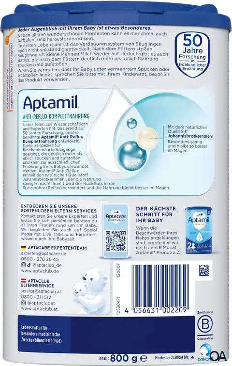 Aptamil Anti-Reflux Komplettnahrung Pulver - Von Geburt an