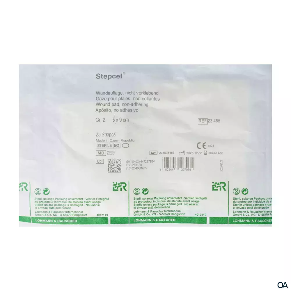 Stepcel® weiche, nicht verklebende Wundauflage steril - Größe 2 - 5 x 9 cm