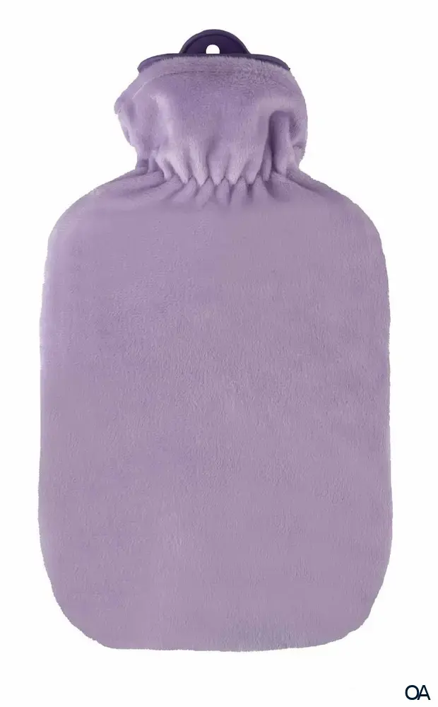 Sänger Wärmflasche mit klassischem Flauschbezug, pastell lila - 2,0L