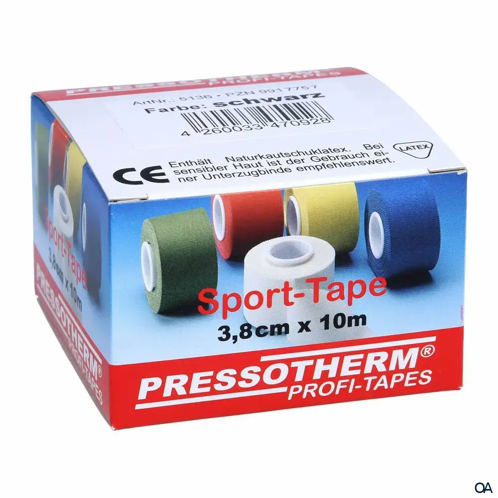 Pressotherm® Sport-Tape 3,8 cm x 10 m - Schwarz