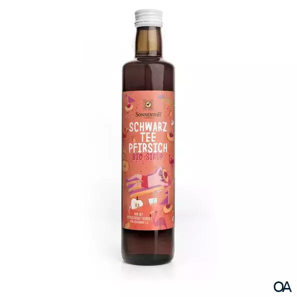 Sonnentor Schwarztee-Pfirsich Eistee Sirup