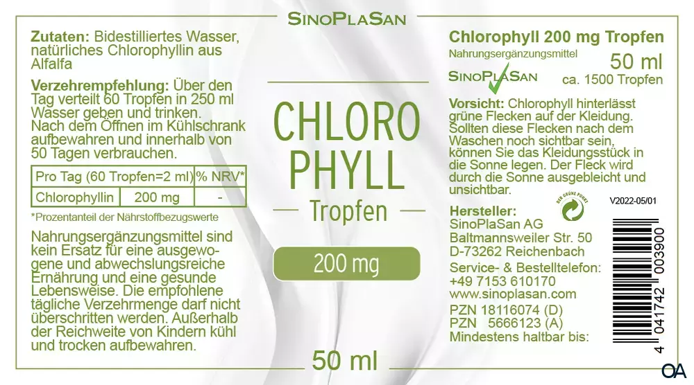 SinoPlaSan Chlorophyll 200 mg Tropfen