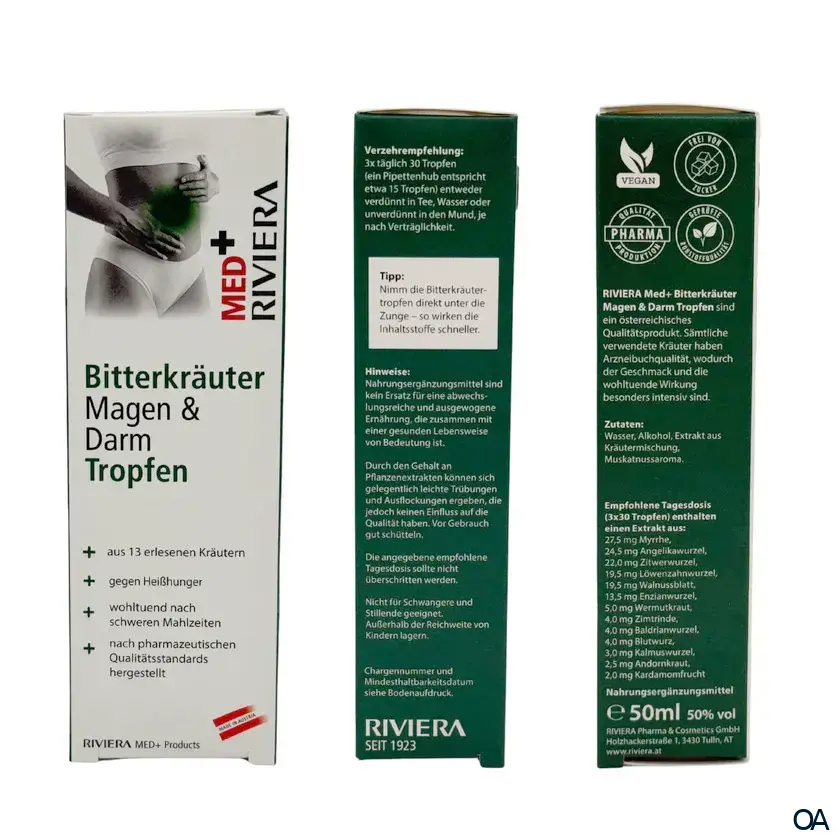 Riviera MED+ Bitterkräuter Magen & Darm Tropfen Riviera MED+ Bitterkräuter Magen & Darm Tropfen