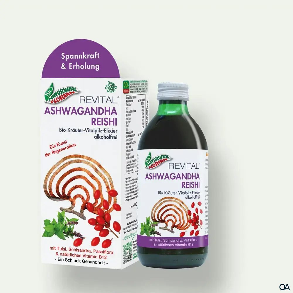Bio Naturvital Florian Revital Ashwagandha Reishi Bio-Kräuter-Vitalpilz-Elixier