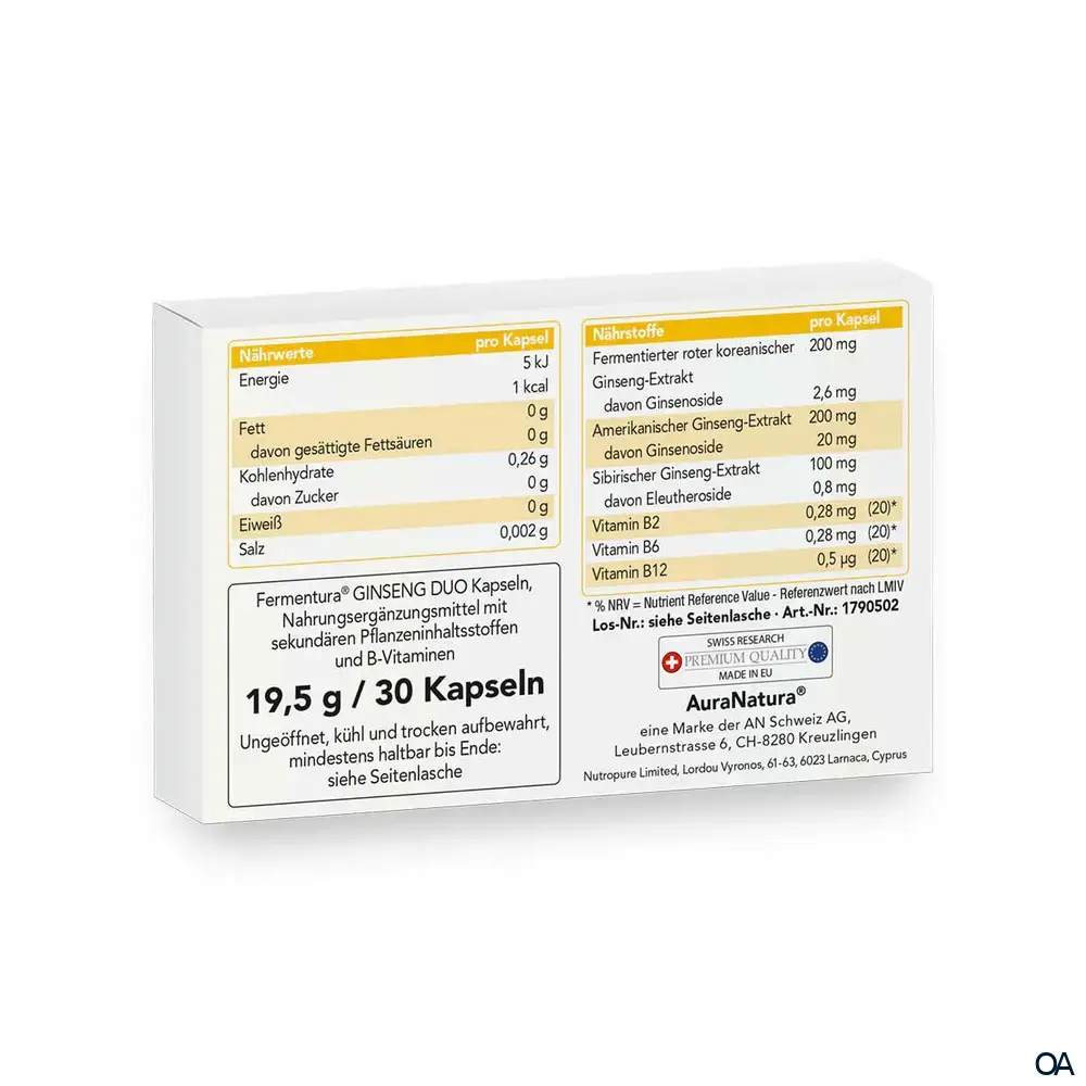 AuraNatura® Fermentura® Ginseng Duo Kapseln