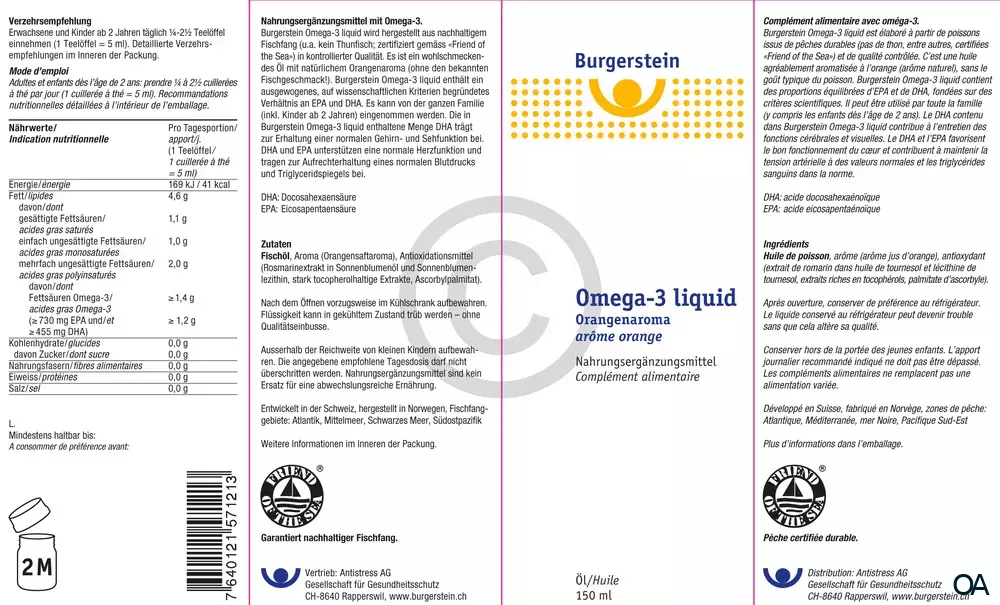 Burgerstein Omega-3 liquid Burgerstein Omega-3 liquid