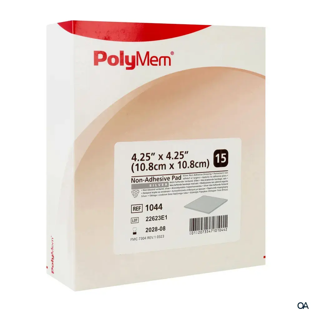 PolyMem® nicht haftender Verband Silver steril, 10,8 x 10,8 cm