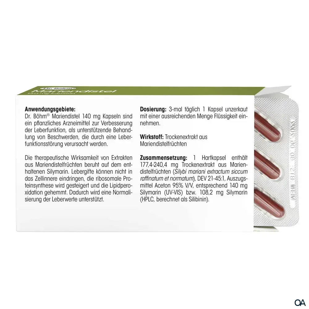 Dr. Böhm® Mariendistel 140 mg Kapseln Dr. Böhm® Mariendistel 140 mg Kapseln