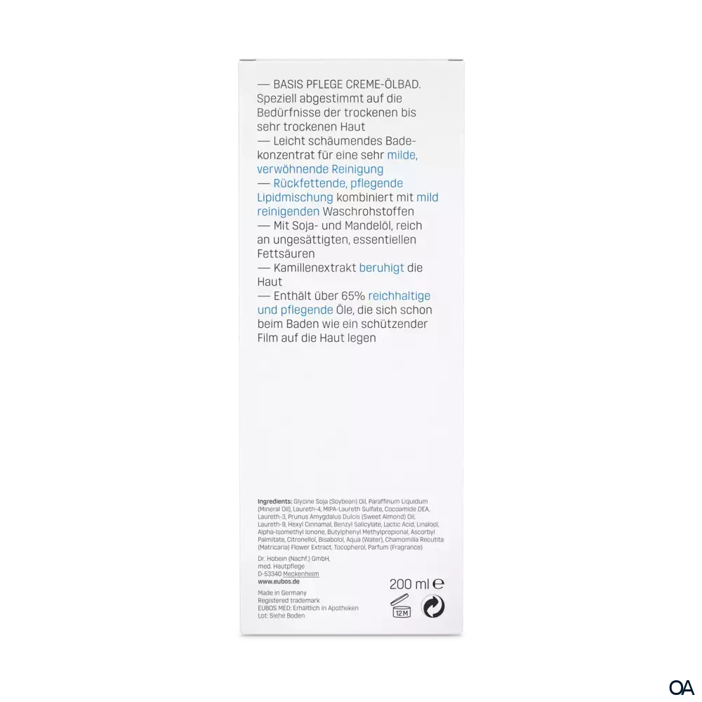 Eubos CREME ÖLBAD Eubos CREME ÖLBAD